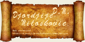 Đorđije Milošković vizit kartica
